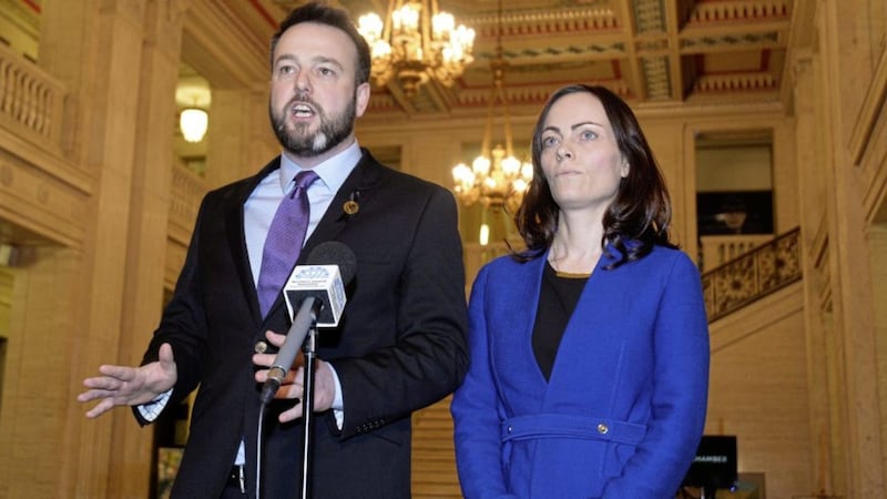 SDLP leader Colum Eastwood and Nicola Mallon. Picture by Colm Lenaghan/Pacemaker 