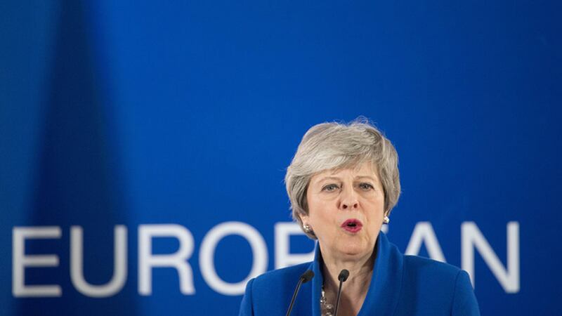 Theresa May holds a news conference after the European Council in Brussels where European Union leaders agreed to extend the Brexit deadline until October 31&nbsp;