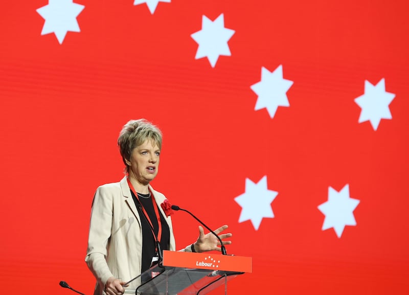 Labour leader Ivana Bacik addresses the party's annual conference