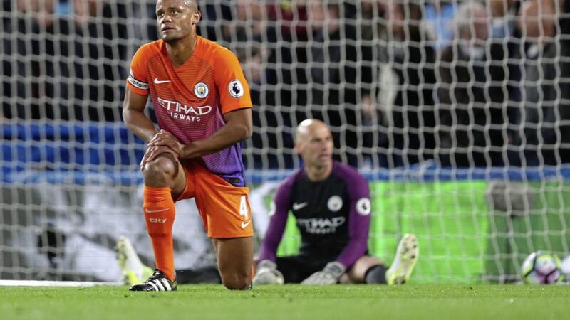 Manchester City captain Vincent Kompany will be staying at the club next season despite his fitness problems, according to manager Pep Guardiola Picture: PA 