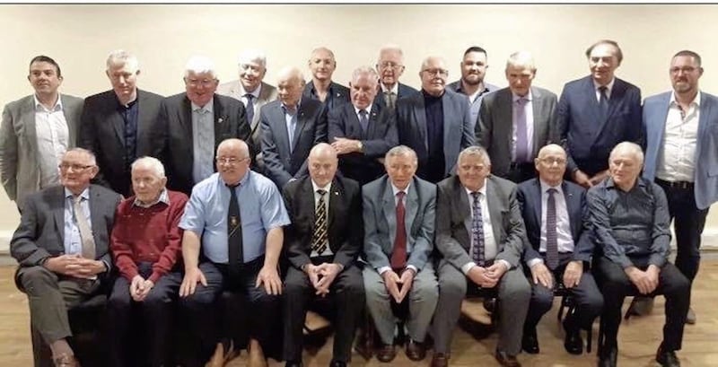 Brian Morgan (back row, fifth from left) at a reunion of Crossmaglen Rangers players from the 1960s 