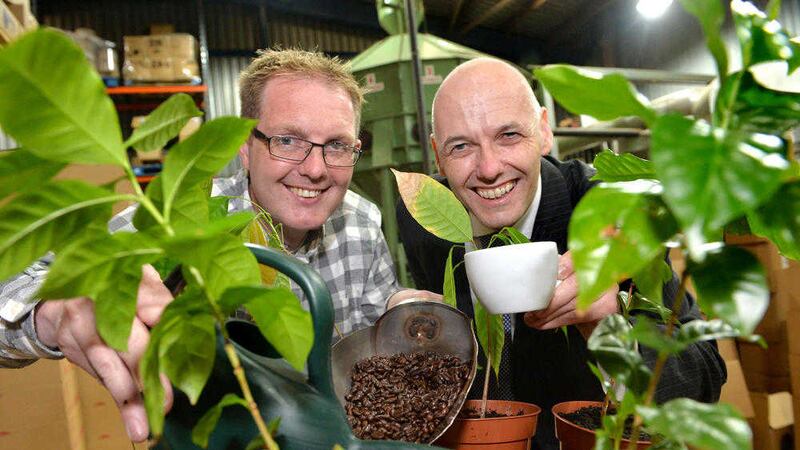 David Pattison (left) of Plantations and Philip Mills from Johnsons Coffee 