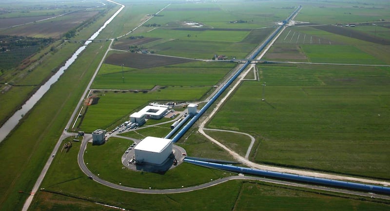 An aerial view of Virgo, near Pisa (The Virgo collaboration/CCO 1.0)