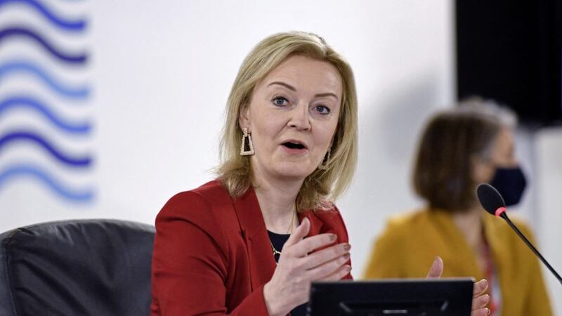 Britain&#39;s Foreign Secretary Liz Truss. Picture by Olivier Douliery, Pool via AP 