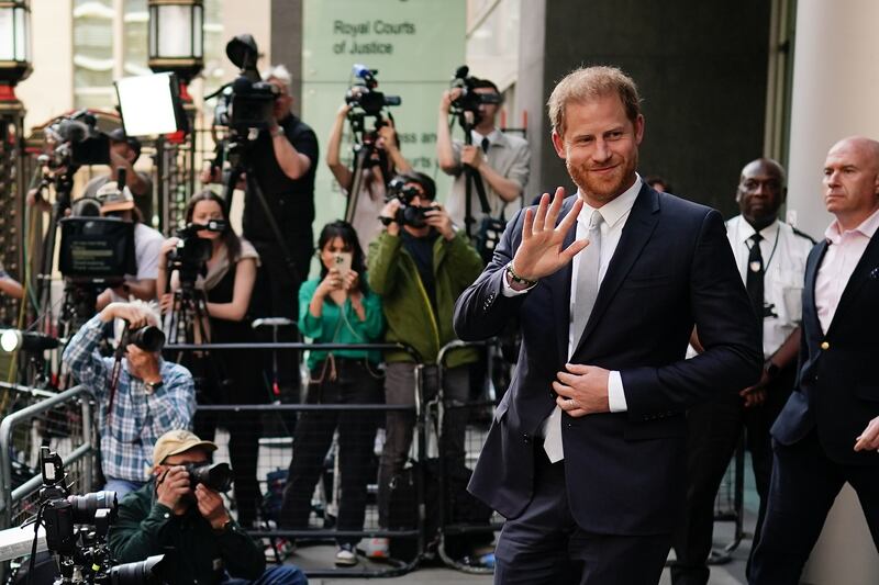 The Duke of Sussex leaving the Rolls Buildings in central London