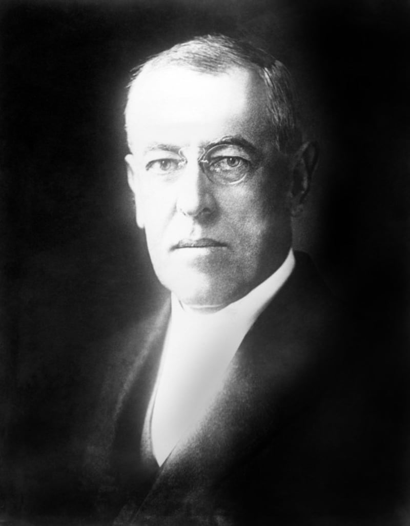 American President Woodrow Wilson in 1918.