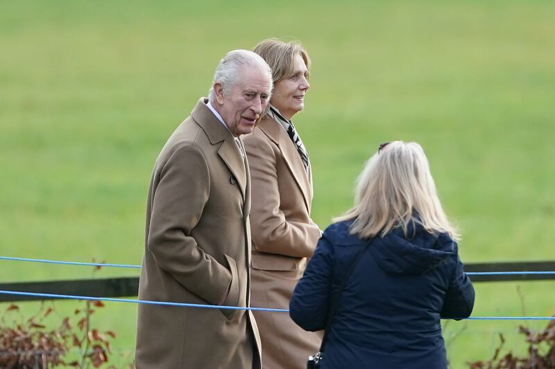 The King at a Sunday church service in Sandringham in early January