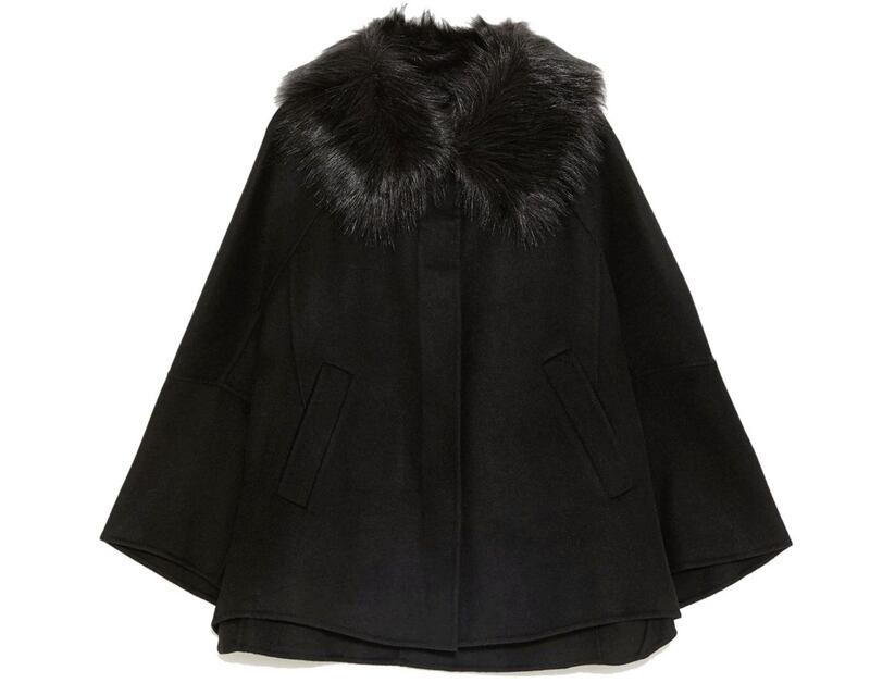 Zara Cape with Faux Fur Collar, currently reduced to &pound;69.99 (was &pound;99.99) 