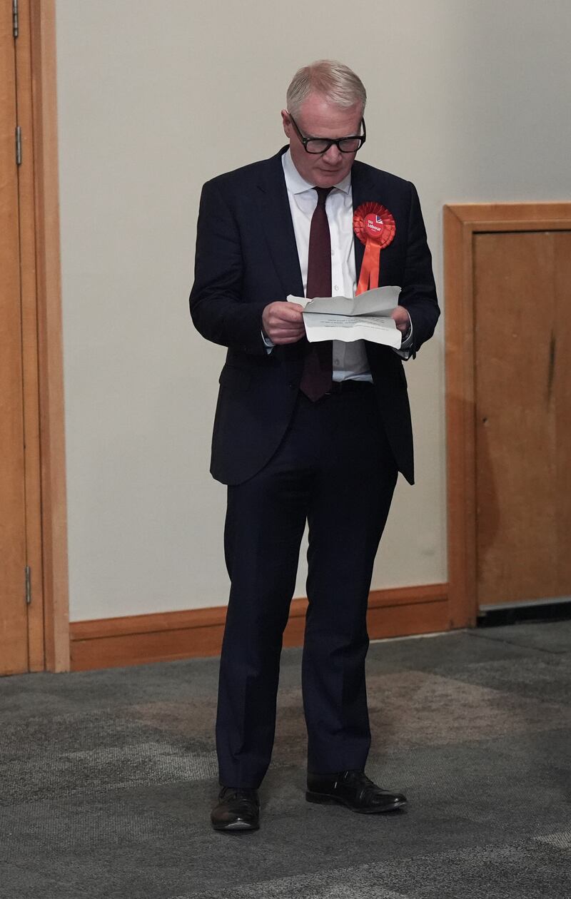 Labour’s Richard Parker checks his speech before he is declared as the new Mayor of West Midlands