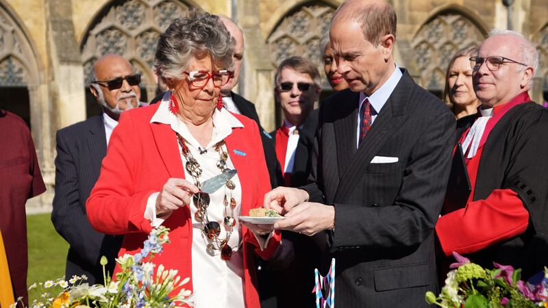Dame Prue Leith became one of the first people to try the official coronation pastry at a special Big Lunch at Westminster Abbey.