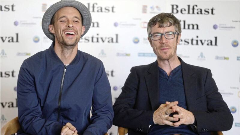 Tom Vaughan Lawlor left and Barry Ward in Belfast for the premiere of Maze Picture: Hugh Russell 