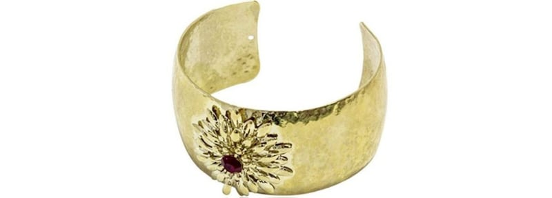 Red Dahlia Cuff Bracelet, &pound;45, available from Wolf &amp; Badger&nbsp;