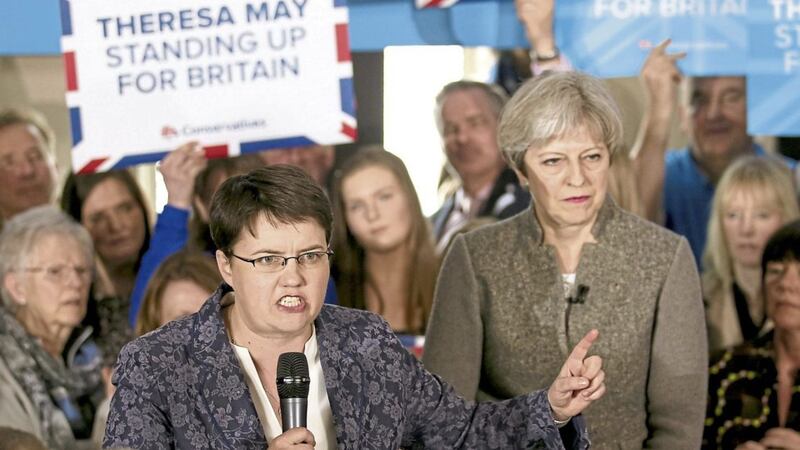 British prime minister Theresa May and Scottish Conservative leader Ruth Davidson, left earlier this year 
