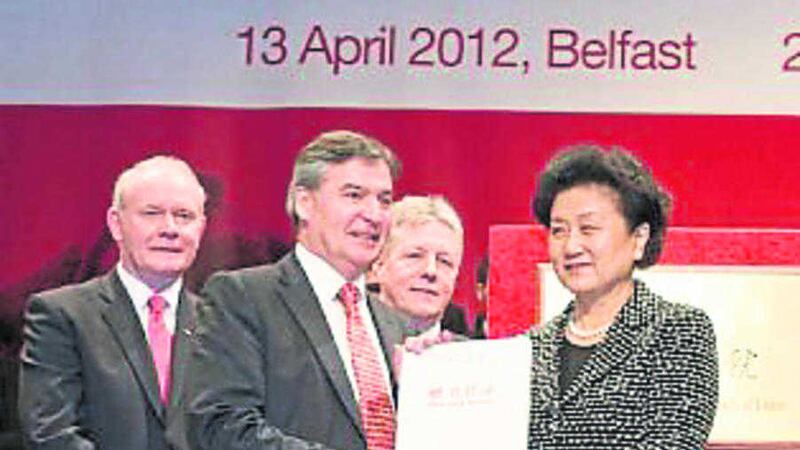 LAUNCH: Peter Robinson and Martin McGuinness attended the launch of UU&rsquo;s Confucius Institute in 2012 