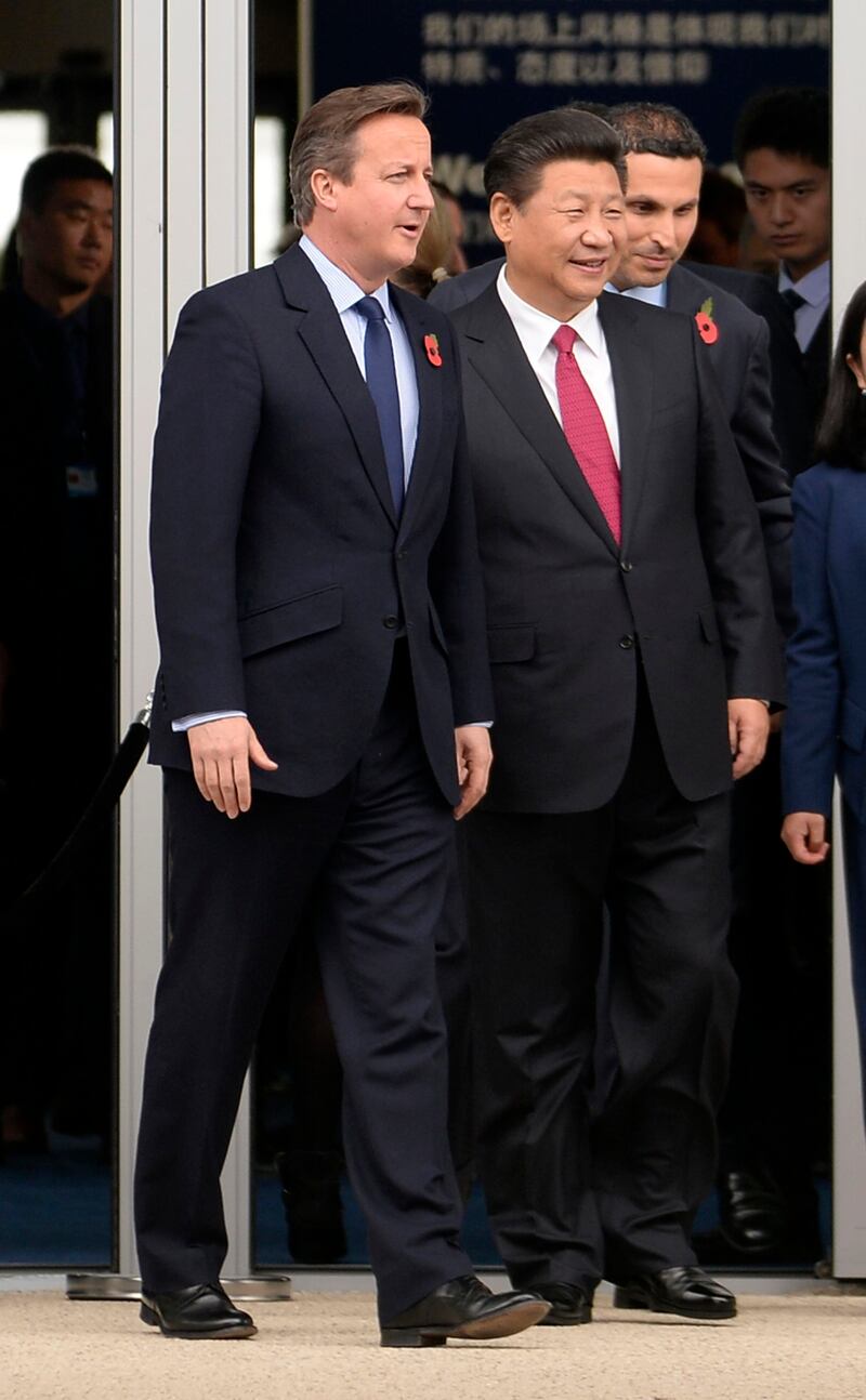 Then-prime minister David Cameron with Chinese President Xi Jinping