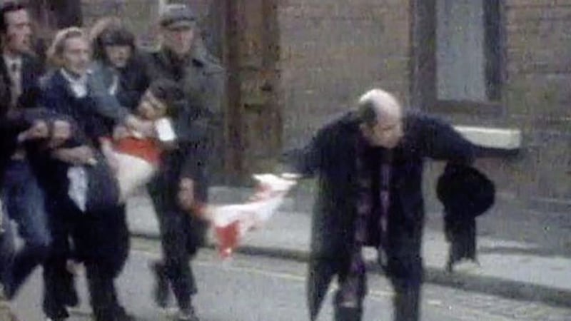 Cyril Cave filmed the footage of Fr Edward Daly on Bloody Sunday. Picture by BBC 