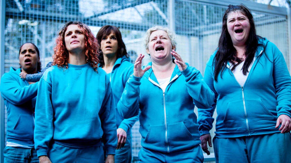 Bea Smith (Danielle Cormack, second left) and co are back in Wentworth Prison series four