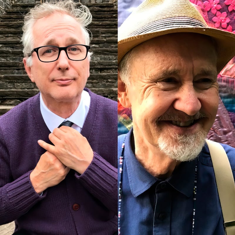 A collage photo of Henry Normal and Nigel Planer