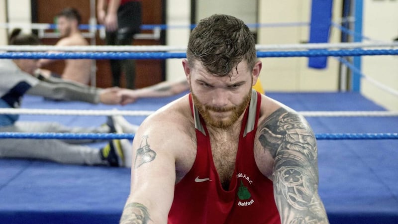 Heavyweight Damien Sullivan has been part of the Ulster High Performance set-up for the last two years, and booked his place at the Commonwealths with victory over Jason Barron in the 91kg Ulster Elite final. Picture by Mark Marlow 
