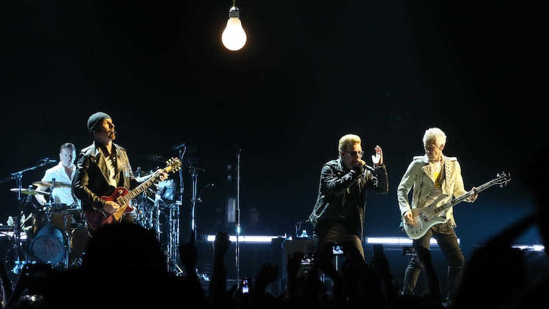 U2 performing the first of the band's sold-out homecoming gigs at the SSE Arena in Belfast last year. Picture by Niall Carson, PA Wire