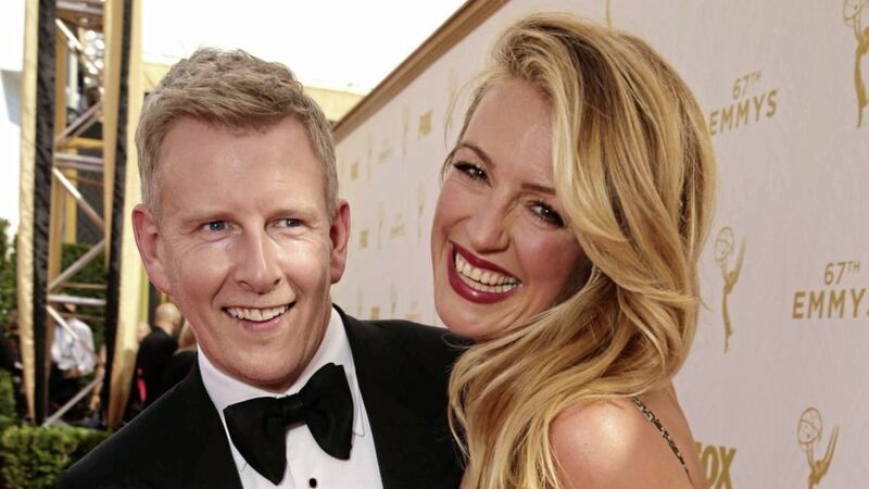 Patrick Kielty and Cat Deeley pictured at the Emmy Awards in 2015, who have welcomed the arrival of their second baby son James Patrick 