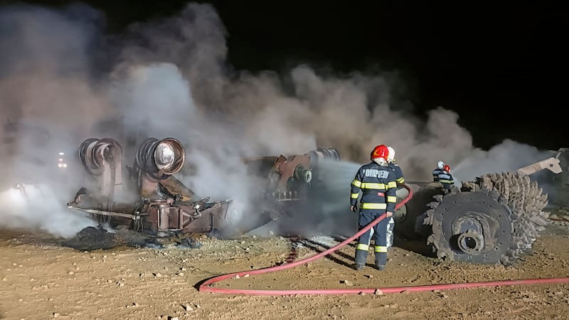 A gas explosion at a construction site in Romania killed four workers and injured five others, emergency authorities said (ISU Vrancea/AP)