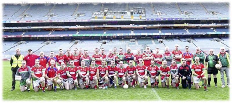 Members of the NI Fire &amp; Rescue Service and New York City Fire Department GAA clubs pictured at Croke Park in 2016 
