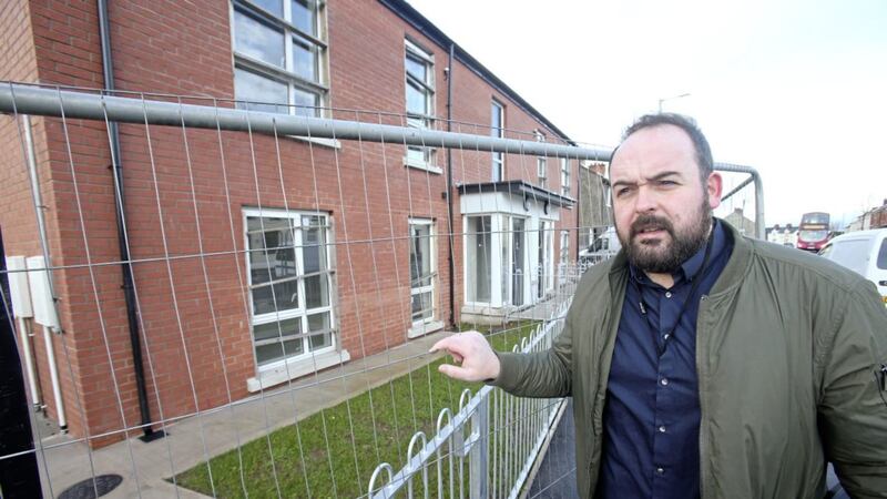 SDLP Paul McCusker at the housing development on the Oldpark Road Picture Mal McCann. 