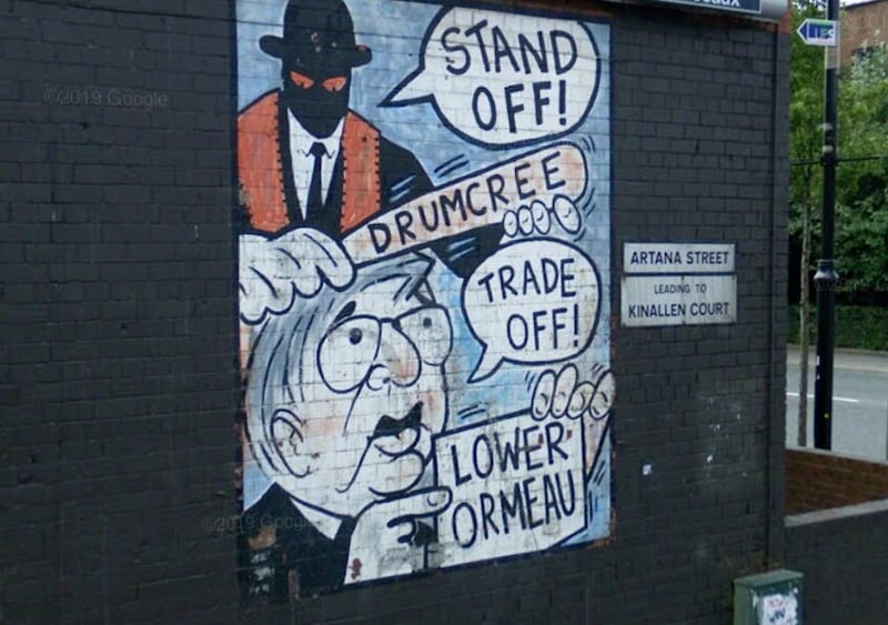 A mural in south Belfast's Ormeau Road area from 1998, when a contentious parade was held in the mainly nationalist area