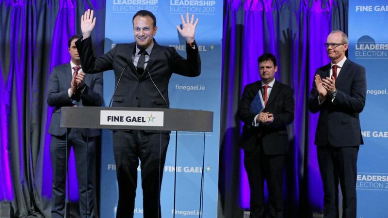 Leo Varadkar celebrates as he is named as leader of Fine Gael and is expected to become taoiseach when the D&aacute;il meets on June 13 PICTURE: Brian Lawless/PA 