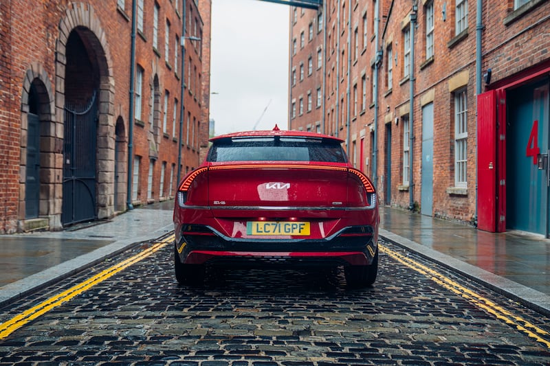 A full width rear light bar is one of the Kia EV6's distinctive features