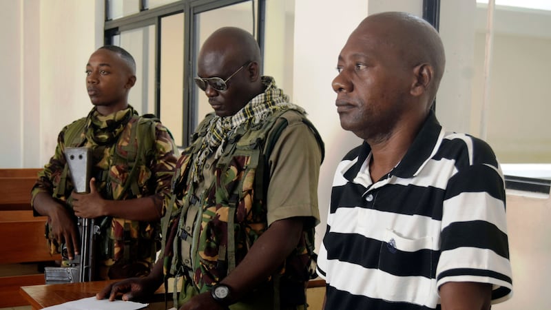 Paul Nthenge Mackenzie appeared at the Malindi court under tight security (Gideon Maundu/AP)