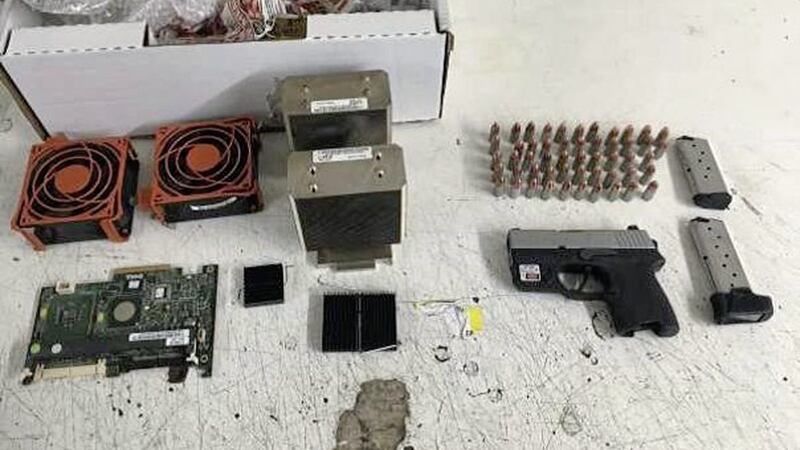 The Sig Sauer weapons discovered hidden along with computer parts being sent from the US to Co Antrim. 