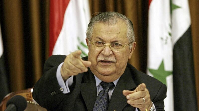 Former Iraqi president Jalal Talabani who died on Tuesday 
