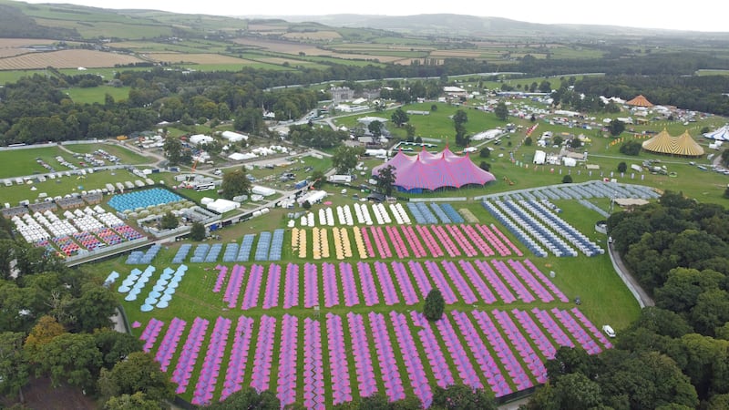 An aerial view of the Electric Picnic festival site at Stradbally in Co Laois during its preview day (Niall Carson/PA)