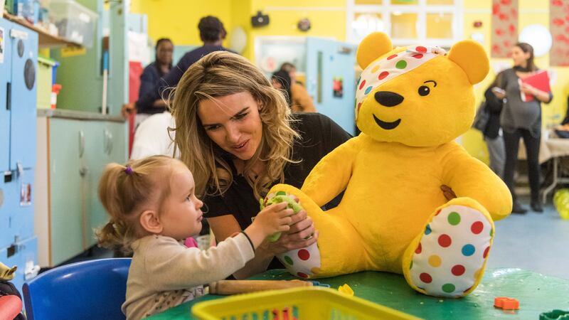 The former Girls Aloud star was inspired on her visit to a facility that is partially funded by the charity.