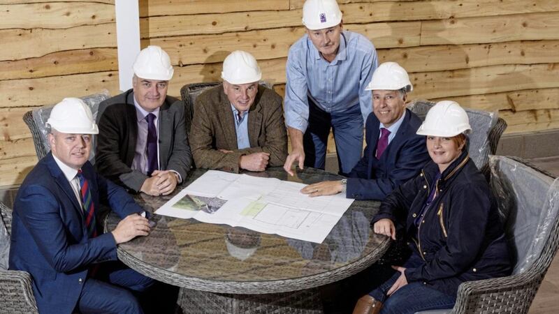 Reviewing building plans for the new &pound;5 million development at Coleman&#39;s Garden Centre are:local councillor Paul Michael; South Antrim MLA Trevor Clarke; Richard Fry, Coleman&#39;s Garden Centre; Gary Hanna, May Estates; South Antrim MP Paul Girvan and MLA Pam Cameron 