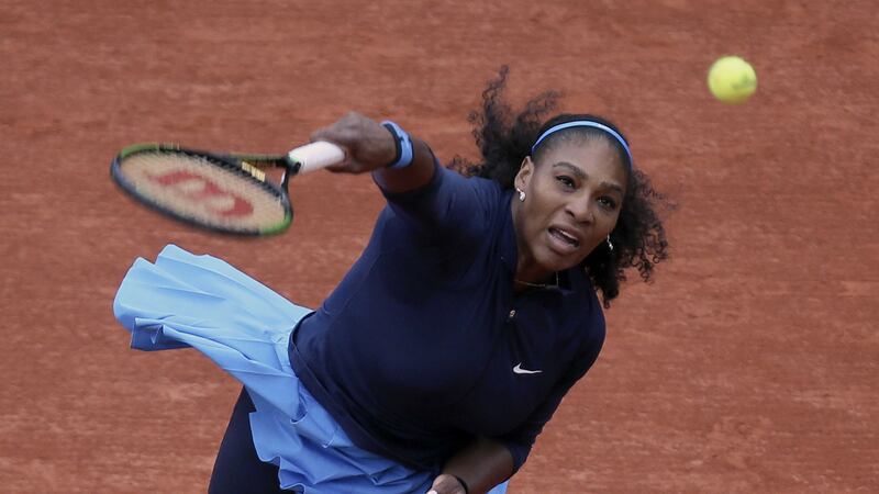 Serena Williams serves to Slovakia's Magdalena Rybarikova during their first round clash in the French Open at Roland Garros on Tuesday<br />Picture by PA&nbsp;