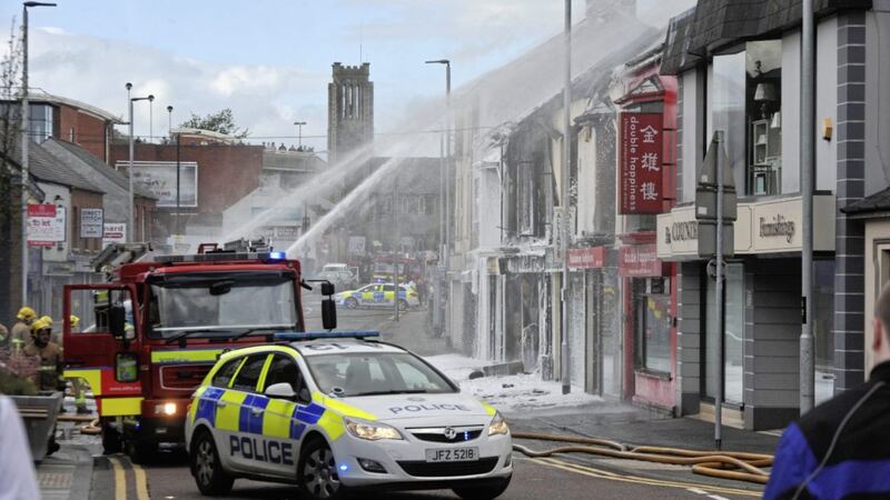 Unexpected disruptions such as the serious fire at business premises in Ballymena in May, can severely hinder or halt commercial operations. Picture by Darren Crawford/Pacemaker 