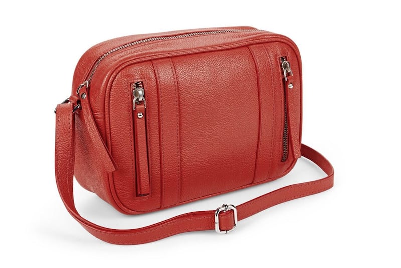 Kaleidoscope Red Leather Camera Cross Body Bag, &pound;39, available from Kaleidoscope