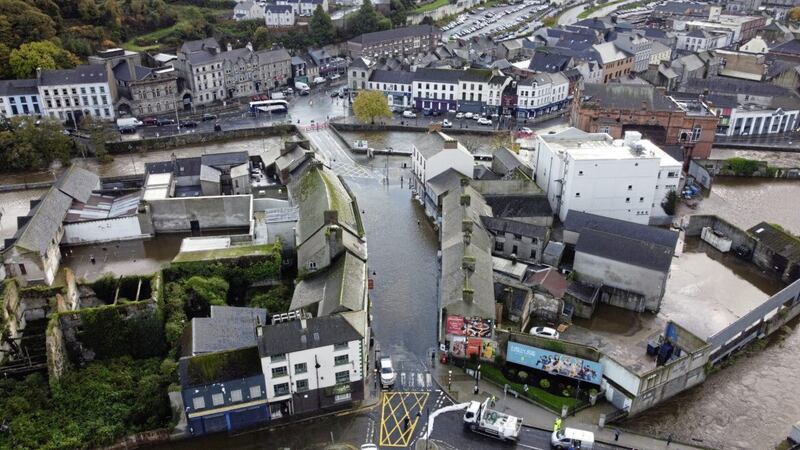 Newry&#39;s Sugar Island area remained flooded on Wednesday after the extreme rain at the start of the week. PICTURE: ARTHUR ALLISON/PACEMAKERPRESS 