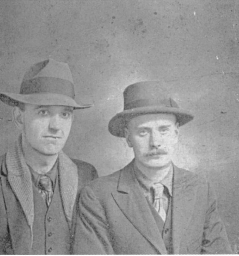 Patrick McCartan, on left, with fellow republican leader Liam Mellows in 1917