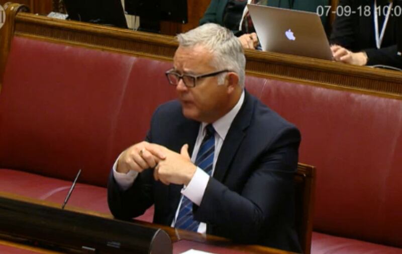 Jonathan Bell giving evidence to the RHI Inquiry for a second day