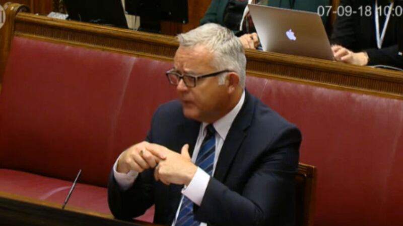 Jonathan Bell giving evidence to the RHI Inquiry for a second day