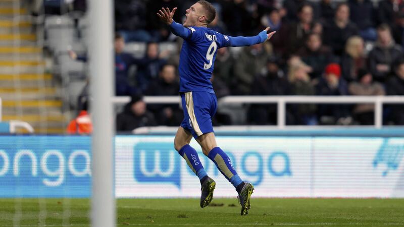 Leicester City's Jamie Vardy equaled a Premier League record of scoring in 10 consecutive games when he put the Foxes in front against Newcastle at St James' Park on Saturday<br />Picture by PA&nbsp;