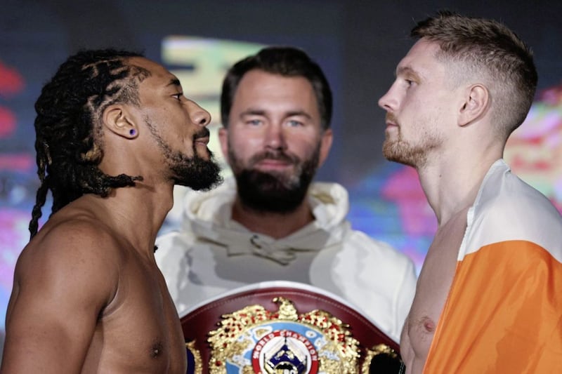 Demetrius Andrade and Jason Quigley will clash for the WBO middleweight title. Picture: Ed Mulholland/Matchroom. 