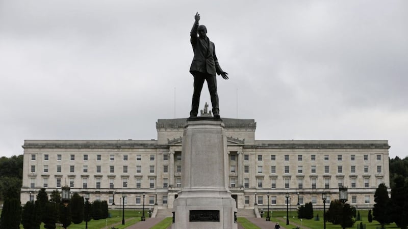 Carson&#39;s statue in the grounds of Stormont. Niall Carson/PA Wire. 