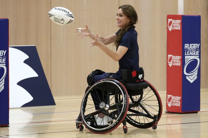 Princess of Wales playing wheelchair rugby