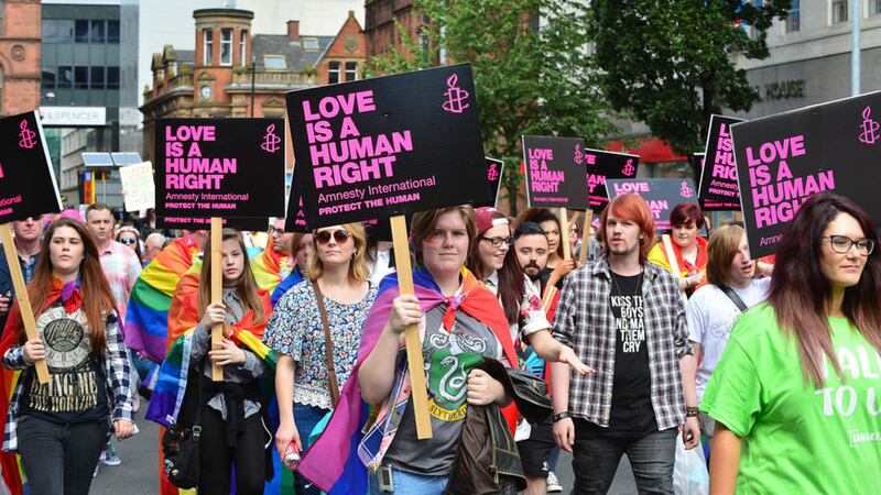 People taking part in Belfast Pride Festival this year. Picture by Arthur Allison, Pacemaker Press 