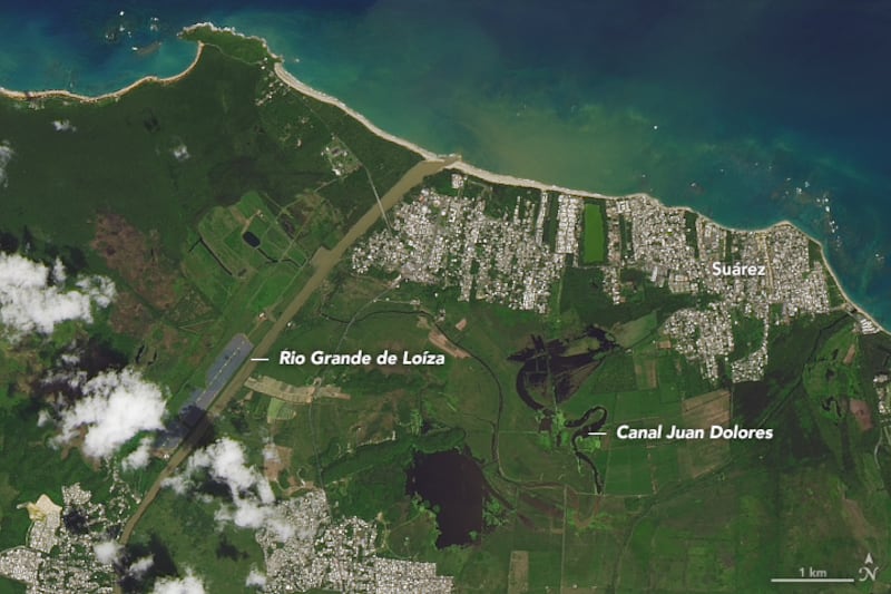 A picture of Puerto Rico the year before Hurricane Maria struck, taken on September 23, 2016 (Nasa Earth Observatory)